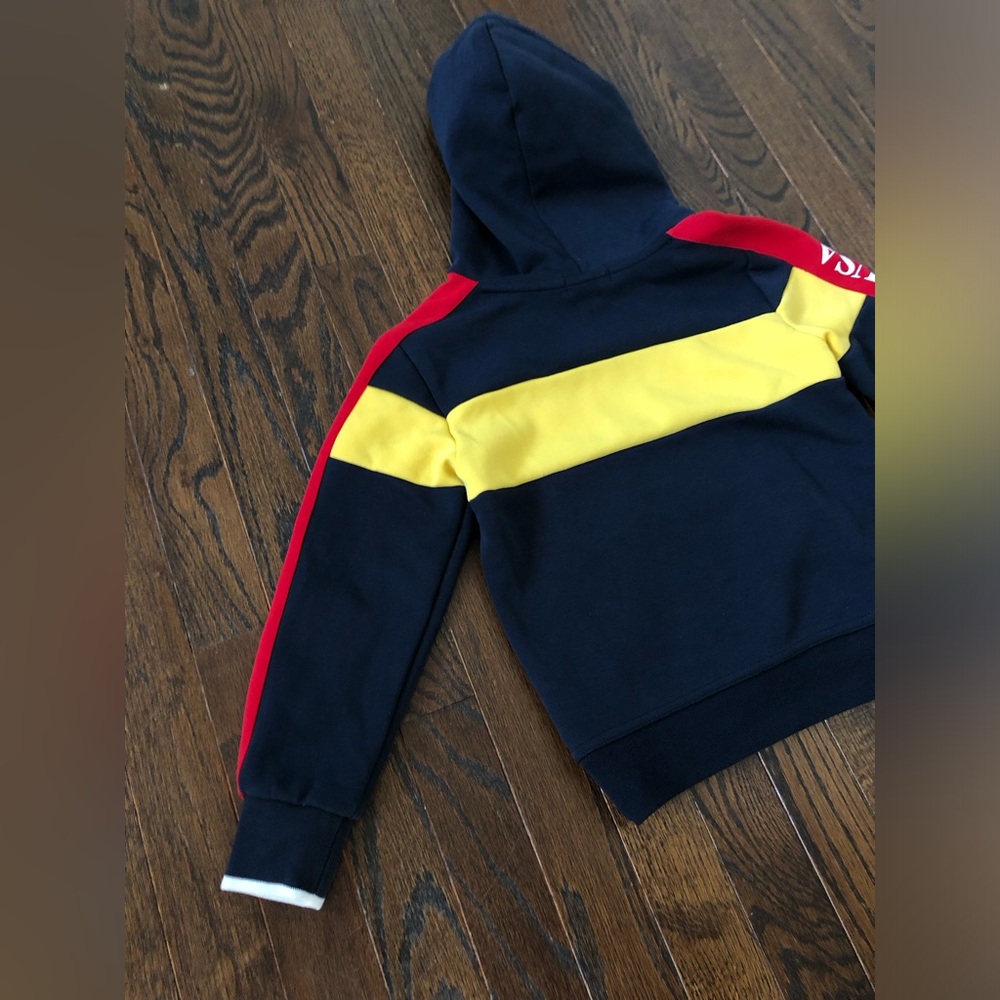 Polo Ralph Lauren Boys 6 RARE Vintage Colorblock Hooded Sweatshirt w/RLPC Crest - Picture 12 of 12